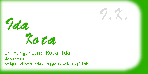 ida kota business card